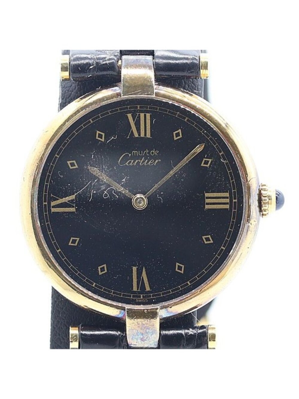 Cartier Must Vermeil Black Dial Watch